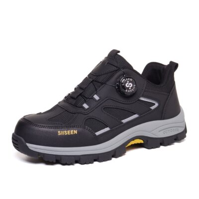 Dial Lacing Slip Resistant Steel Toe Work Shoes Black view 2