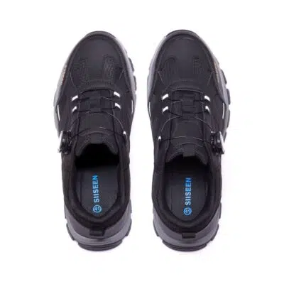 Dial Lacing Slip Resistant Steel Toe Work Shoes Black view 4