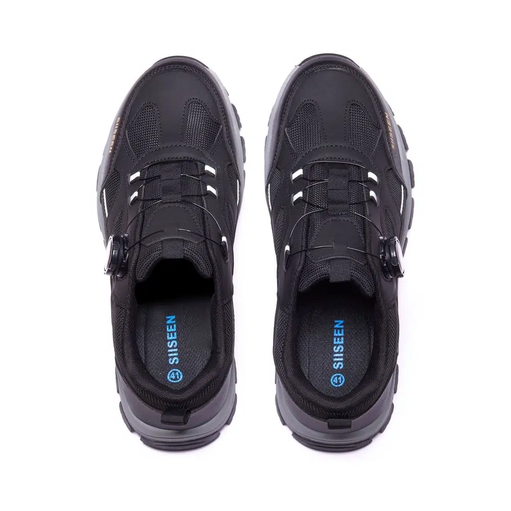 Dial Lacing Slip Resistant Steel Toe Work Shoes Black view 4