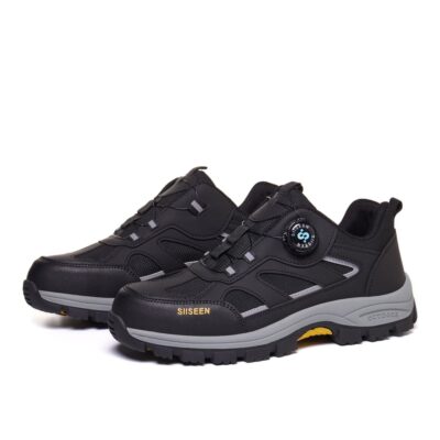 Dial Lacing Slip Resistant Steel Toe Work Shoes Black view 7