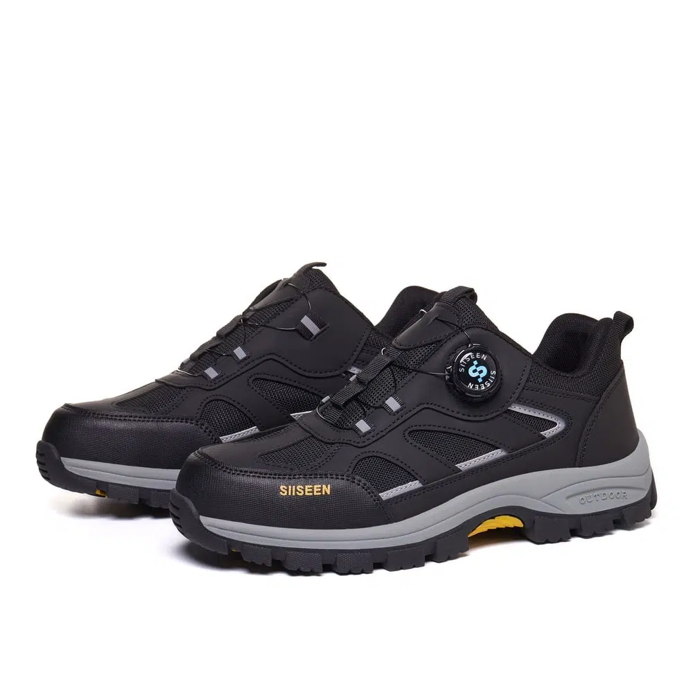 Dial Lacing Slip Resistant Steel Toe Work Shoes Black view 7
