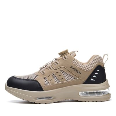 Breathable Air Cushion Steel Toe Work Shoes Beige
