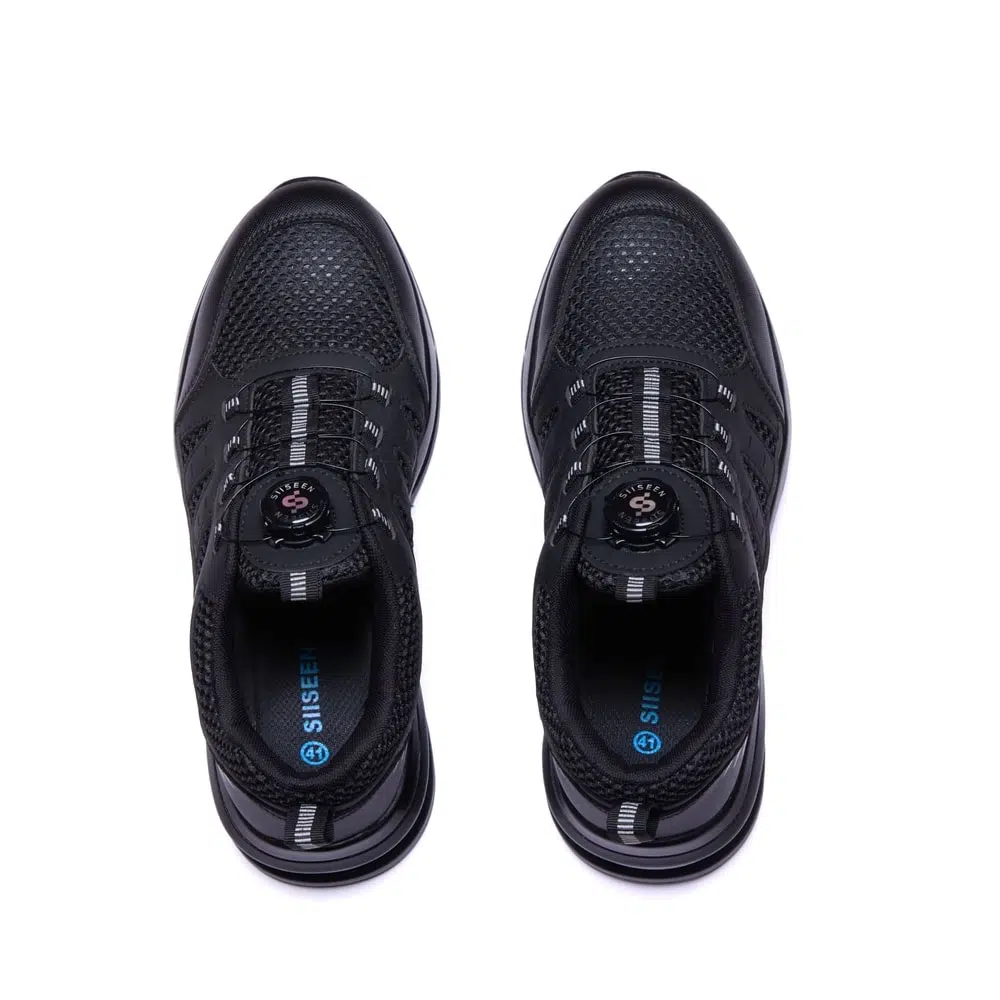 Air Cushion Dial Lacing Steel Toe Work Shoes Black view 4
