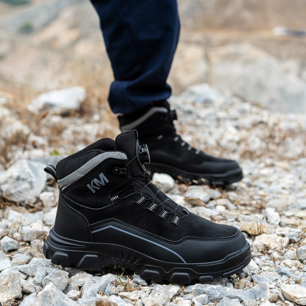 Dial Lacing Metal Free Composite Toe Work Boots Black