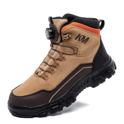 Slip Resistant Composite Toe Work Boots Metal Free Brown