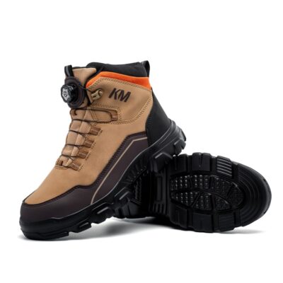 Slip Resistant Composite Toe Work Boots Metal Free Brown