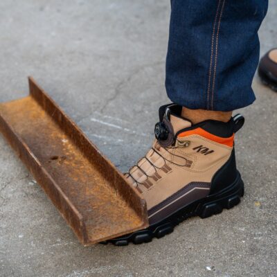 Slip Resistant Composite Toe Work Boots Metal Free Brown