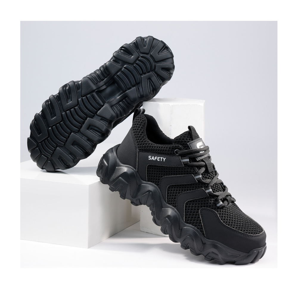 Black steel toe safety shoes pair view