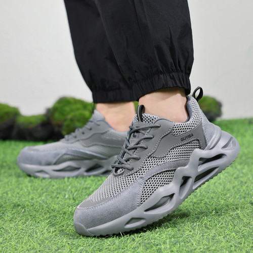 all-day comfort on gray steel toe work shoes