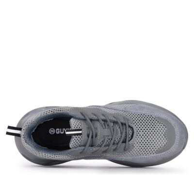 Gray breathable steel toe shoes top view