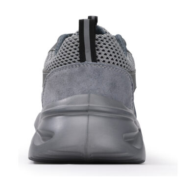 Gray work shoes rear view