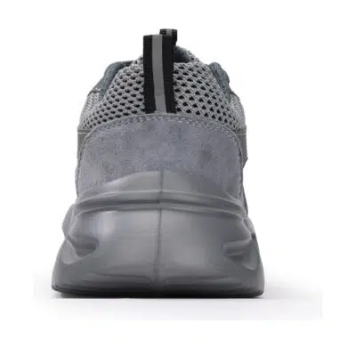 Gray work shoes rear view