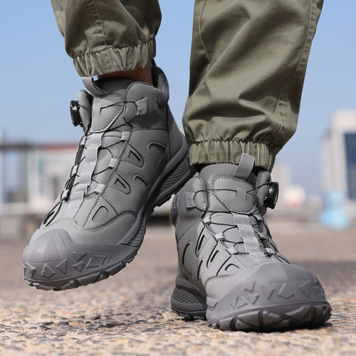 outdoor comfort on gray steel toe work shoes