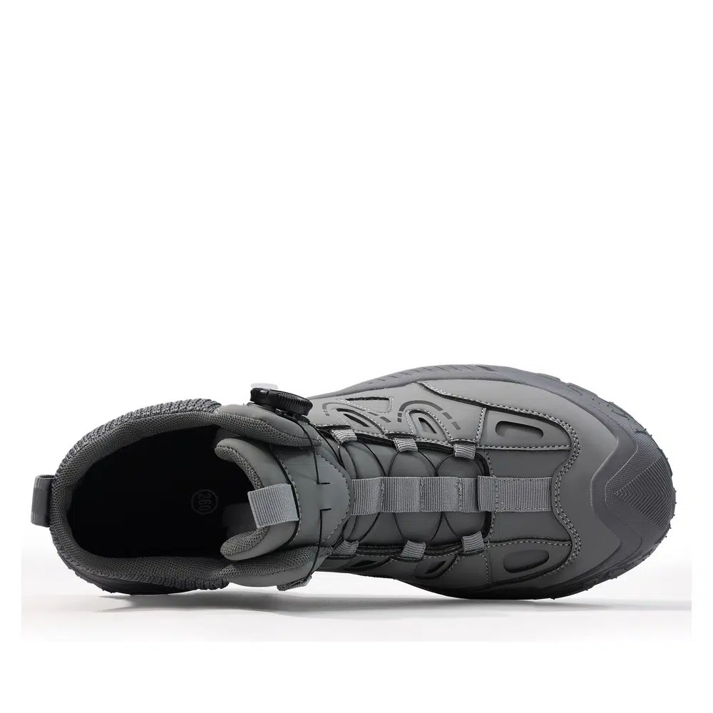 Gray work shoes top view