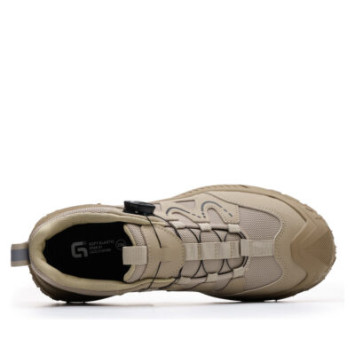 Khaki work shoes top view