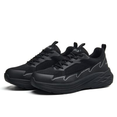 Breathable Composite Toe Work Shoes with Slip Resistant Outsole Black - Image 7