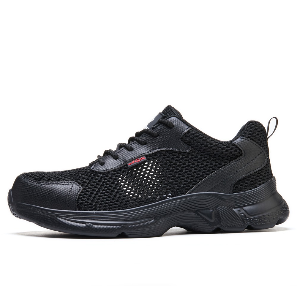 Black composite toe work shoe side profile