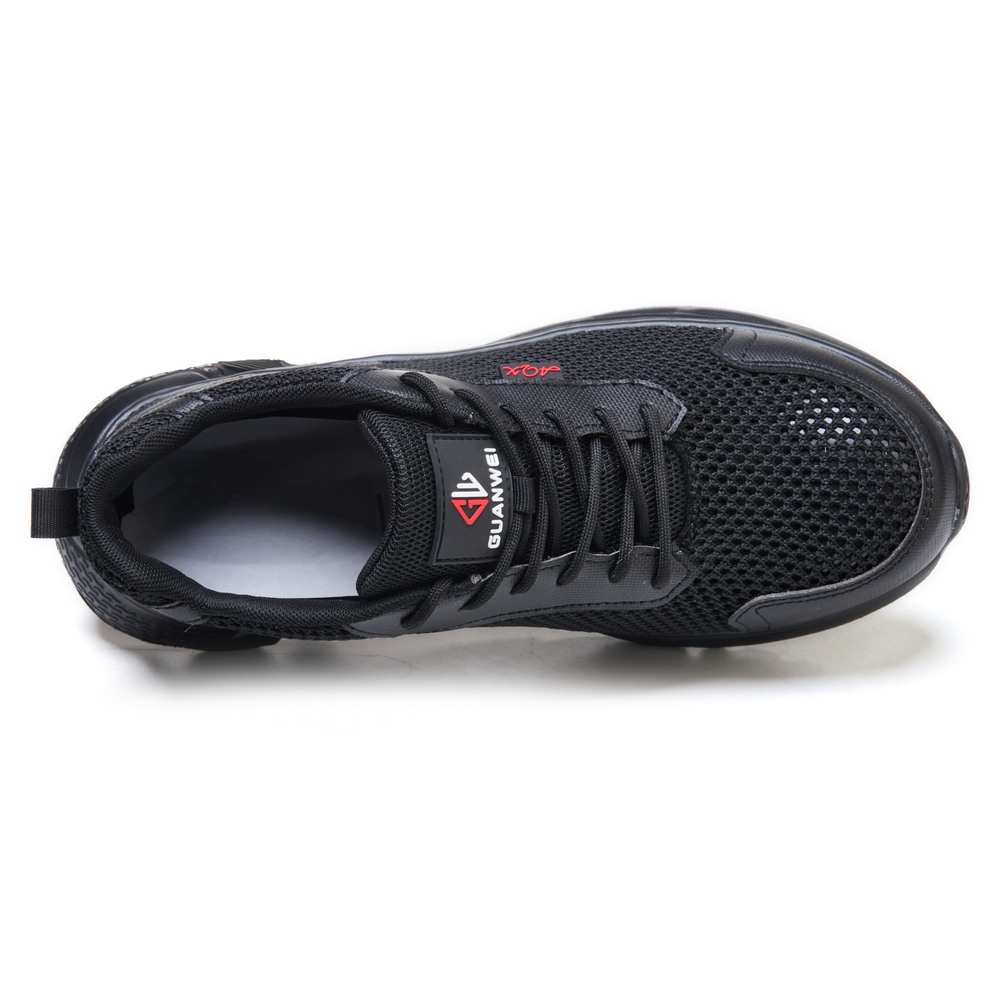 Black composite toe work shoe top view
