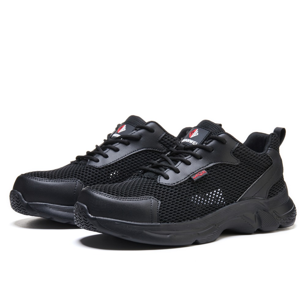 Black composite toe work shoes pair view