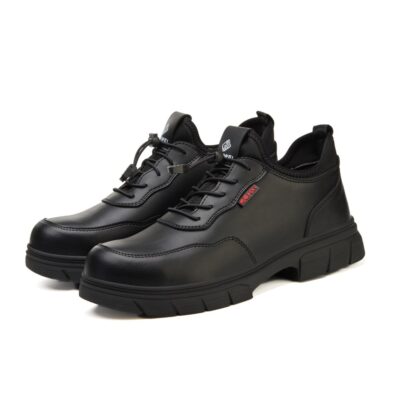 Slip Resistant Metal Free Composite Toe Work Shoes Black