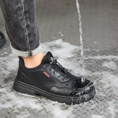 Slip Resistant Metal Free Composite Toe Work Shoes Black