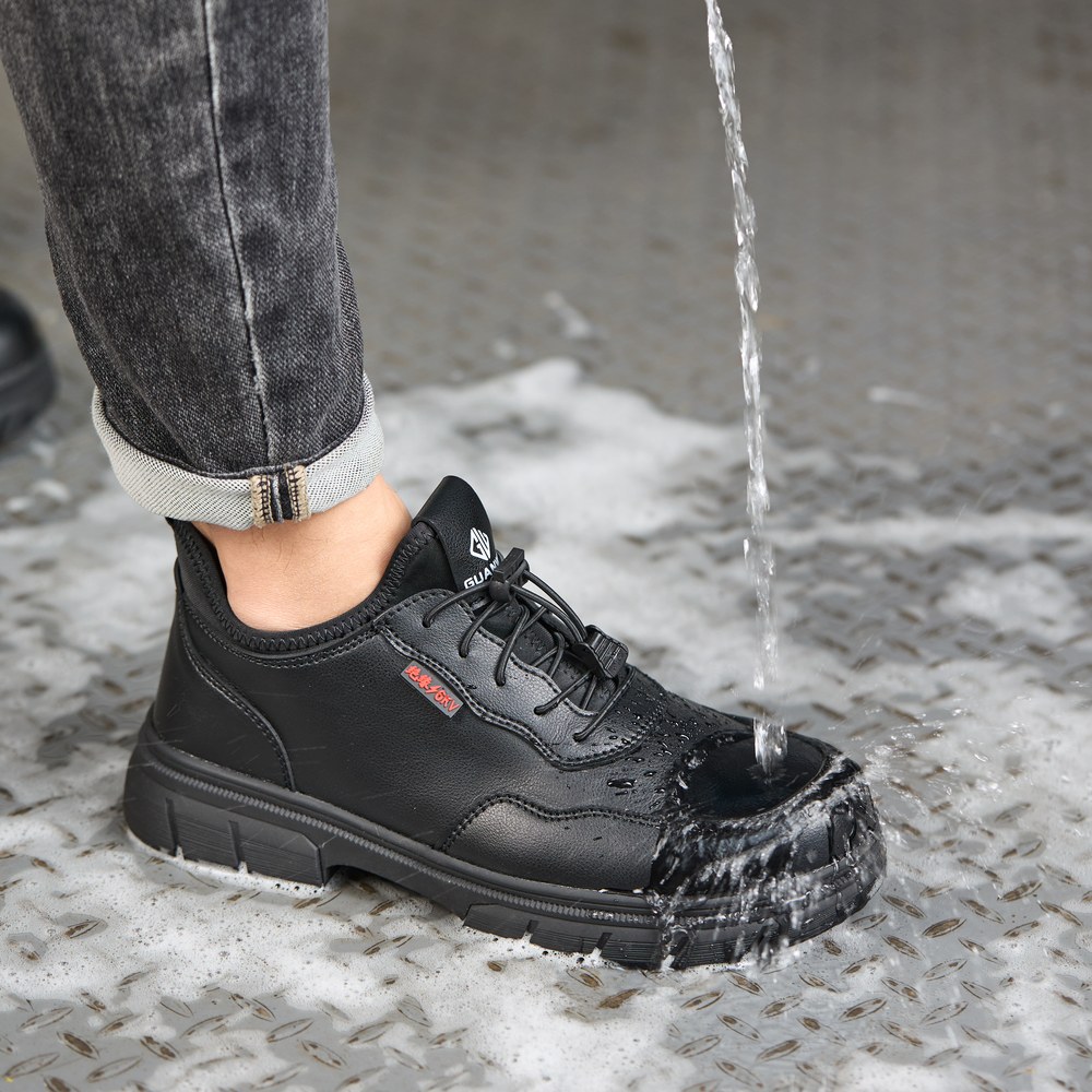 Slip Resistant Metal Free Composite Toe Work Shoes Black