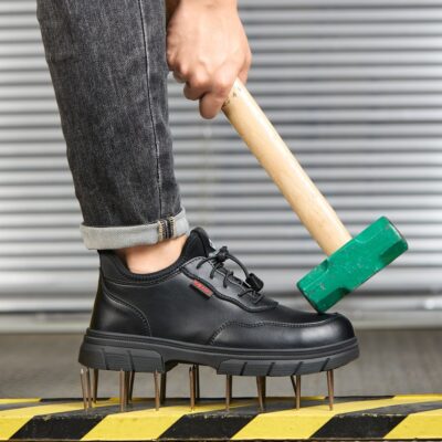 Slip Resistant Metal Free Composite Toe Work Shoes Black