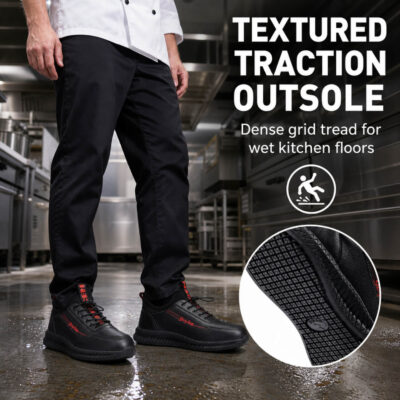 David Non Slip Work Shoes – Water Resistant & Oil Resistant Kitchen Shoes with Quick-Lock Laces - Image 9