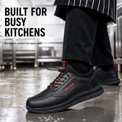 David Non Slip Work Shoes – Water Resistant & Oil Resistant Kitchen Shoes with Quick-Lock Laces - Image 10
