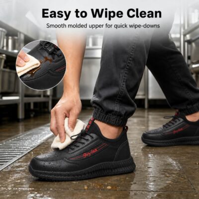 David Non Slip Work Shoes – Water Resistant & Oil Resistant Kitchen Shoes with Quick-Lock Laces - Image 8