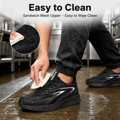 Non Slip Kitchen Work Shoes – Lightweight Slip Resistant Chef Shoes with Breathable Honeycomb Mesh - Image 8