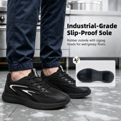 Non Slip Kitchen Work Shoes – Lightweight Slip Resistant Chef Shoes with Breathable Honeycomb Mesh - Image 10