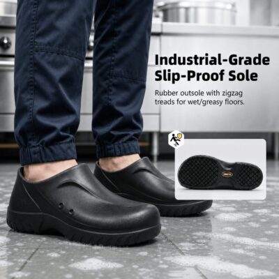 Lightweight Slip-On Kitchen Work Shoes with Waterproof & Oil Resistant - Image 9