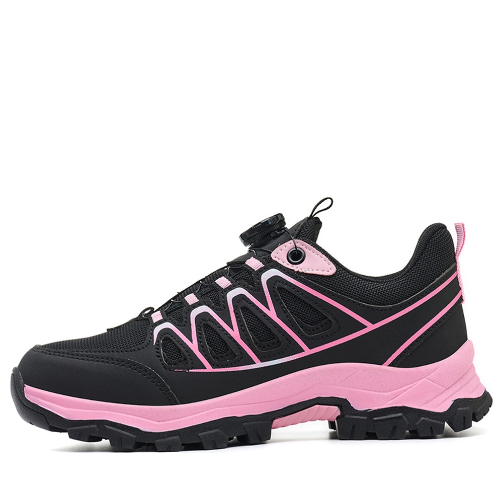 Women's Dial Lacing Slip Resistant Steel Toe Work Shoes Black/Pink