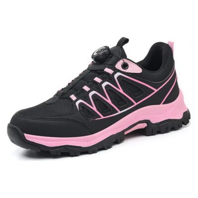 Alternative view of Women's Dial Lacing Slip Resistant Steel Toe Work Shoes Black/Pink