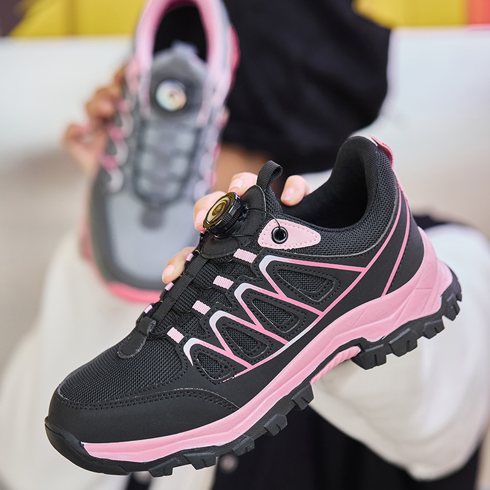 Women's Dial Lacing Slip Resistant Steel Toe Work Shoes Black/Pink - Image 7