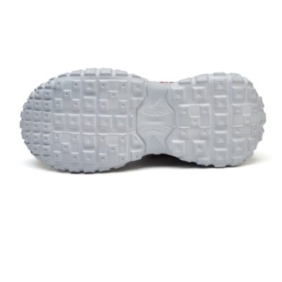 Women Gray Red steel toe work shoes outsole centered