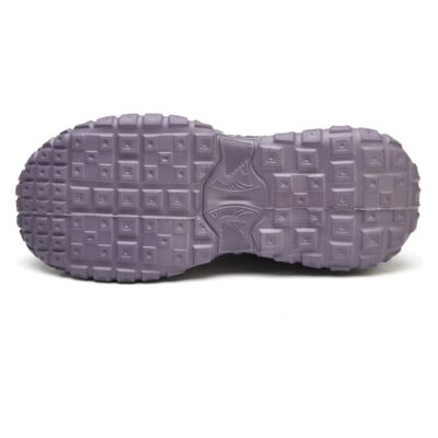 Women Purple Gray steel toe work shoes 5 centered