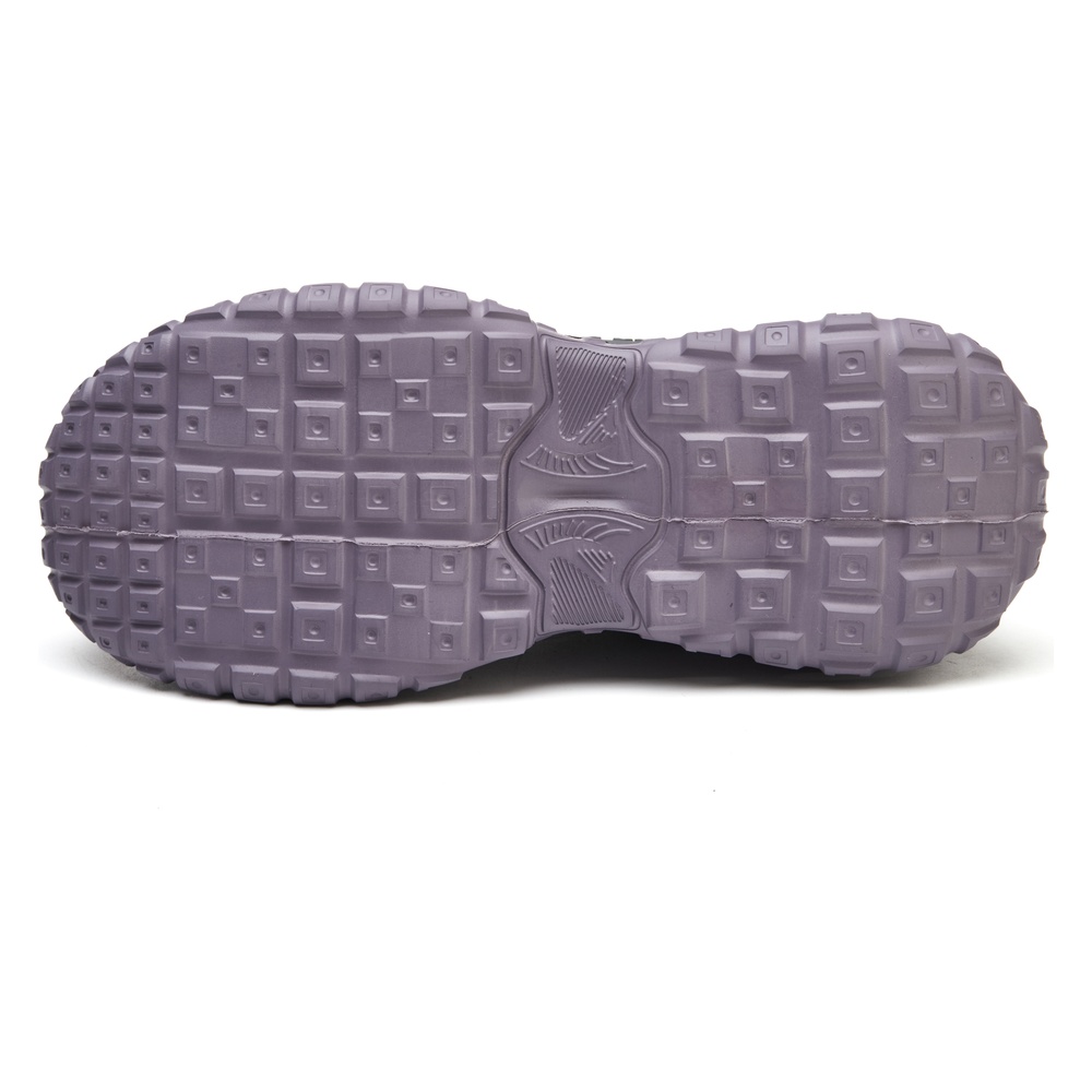Women Purple Gray steel toe work shoes 5 centered