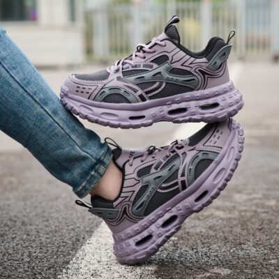 Purple/Gray steel toe work shoes 8