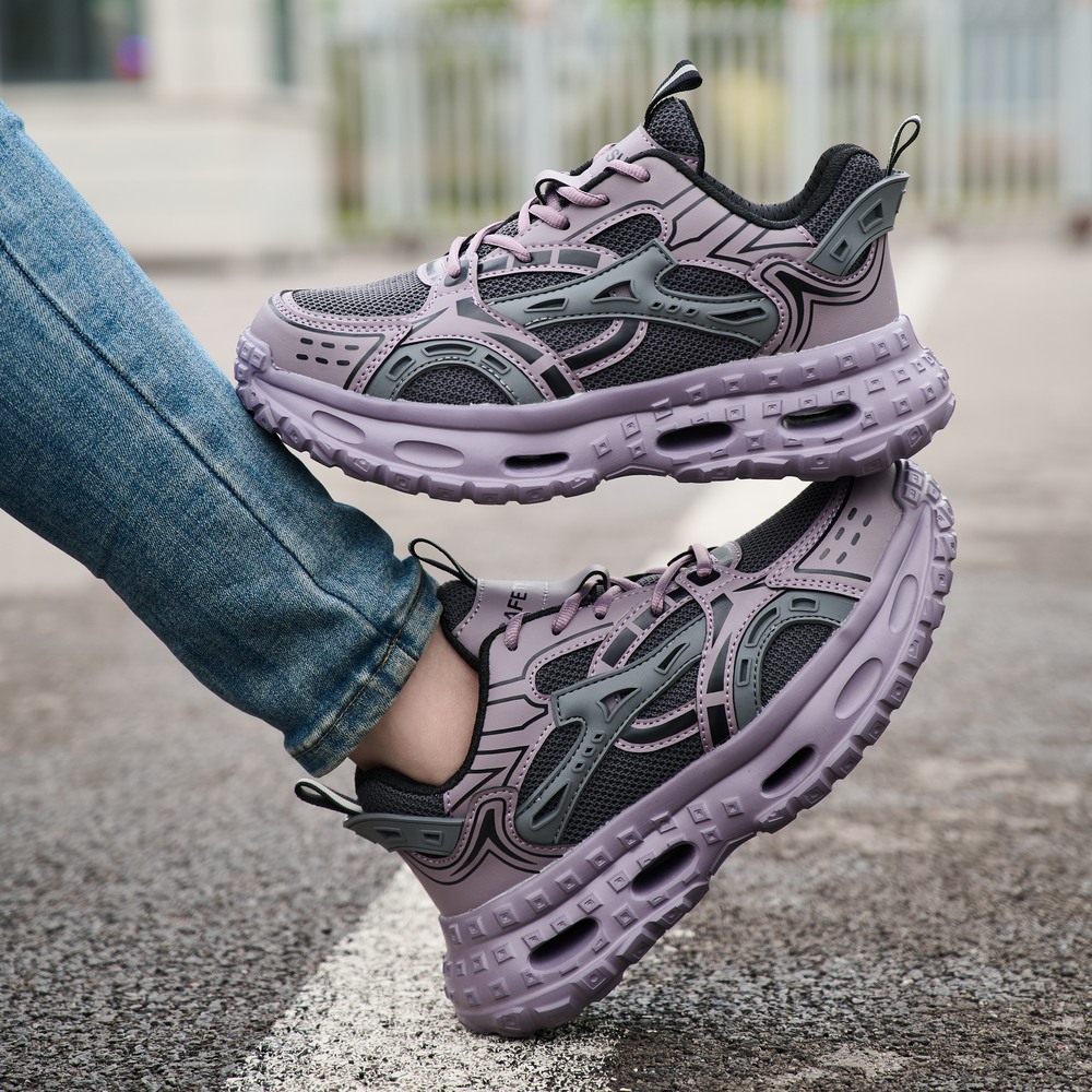 Purple/Gray steel toe work shoes 8
