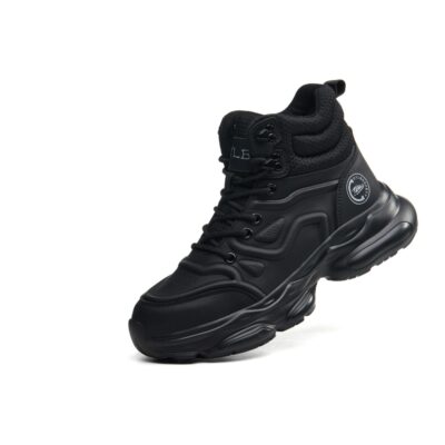 Black steel toe work shoes 2