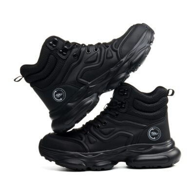 Black steel toe work shoes 5