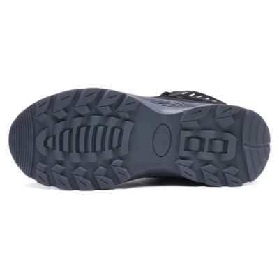 Slip resistant outsole of black steel toe shoes