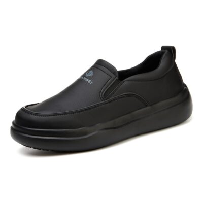 Black slip on kitchen shoes angle view