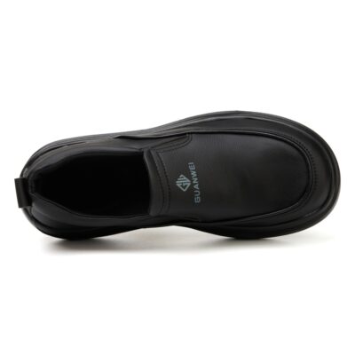 Top view of black chef work shoes