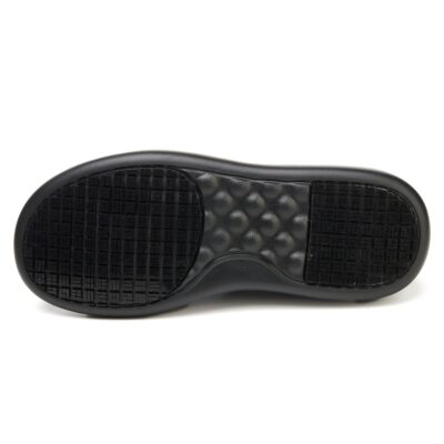Slip resistant outsole of black kitchen shoes