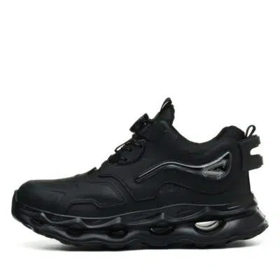 Lightweight Dial Lacing Steel Toe Work Shoes with Air Cushion Black