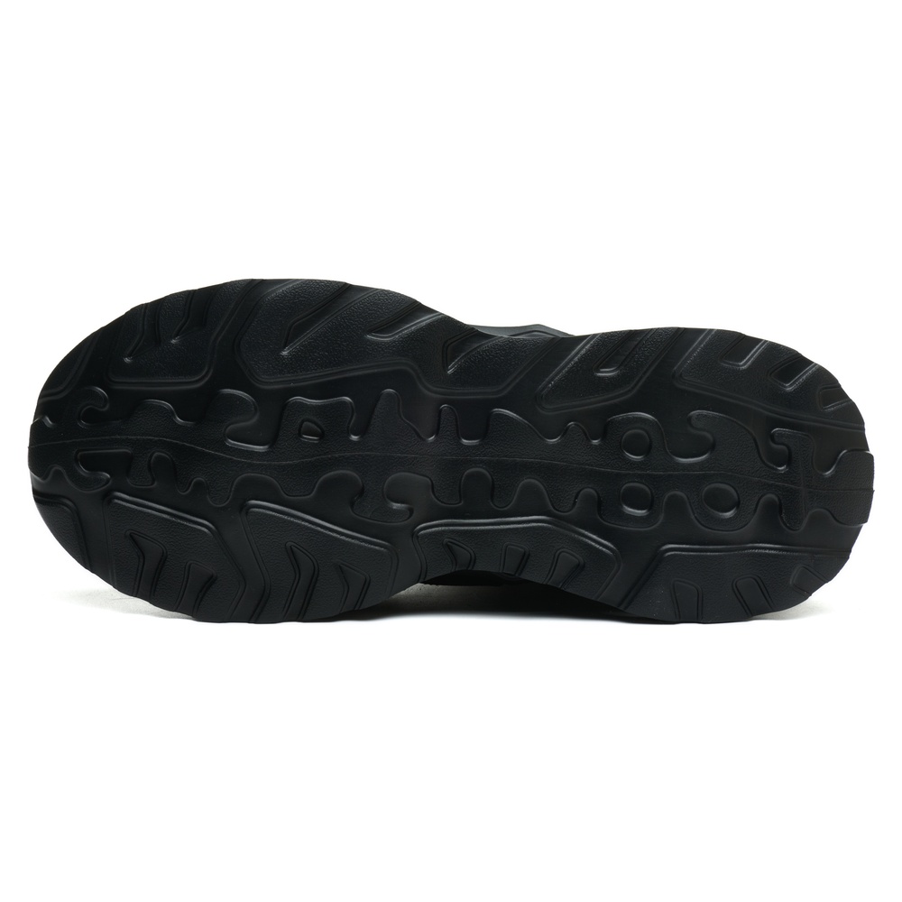 Tread outsole of black steel toe work shoes