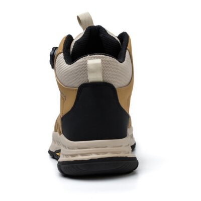 Pair of tan/black steel toe work boots